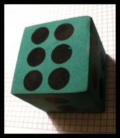 Dice : Dice - 6D - Huge Foam Dice Green With Black Painted Pips